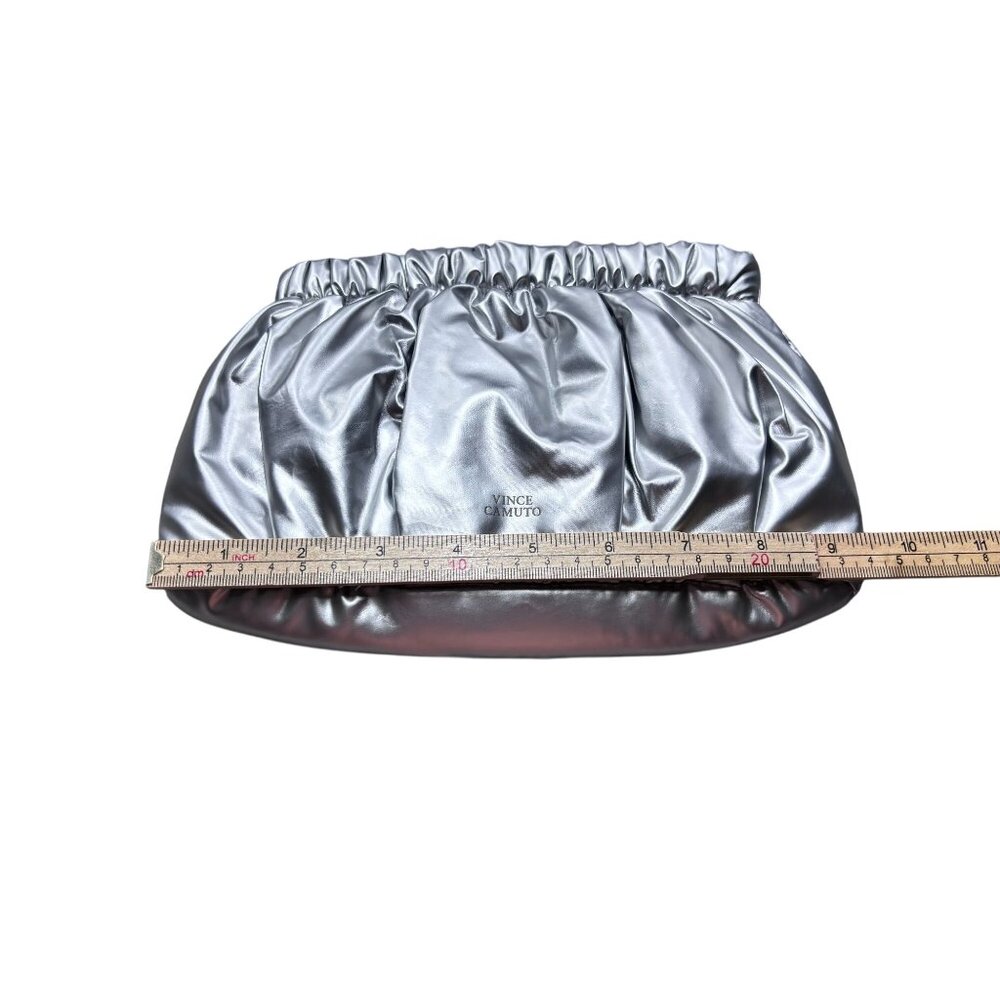 Vince Camuto Silver Clutch Bag With Removable Mesh Pouch - Picture 8 of 9